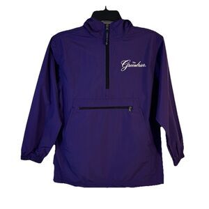 Greenbrier Resort Youth Medium Purple Hooded Windbreaker Jacket Charles River